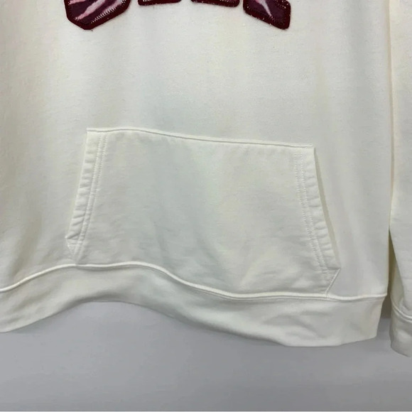 Gap Sweatshirt Womans Large Off White Spell Out Hood Long Sleeve - Picture 3 of 8